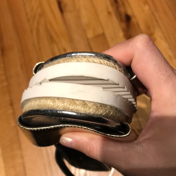 Lindy Wrap Metallic Lace up gladiator tie ankle Espadrilles Slides flat sandals - Picture 5 of 11